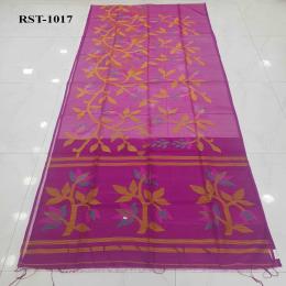 পিউর মসলিন তন্তুজ শাড়ি ব্লাউজ পিসসহ